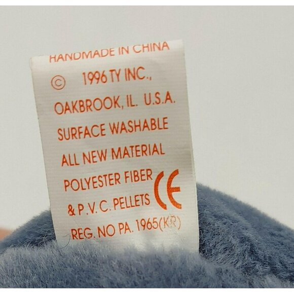 Ty Beanie Babies 1996 Echo Dolphin Plush Toy with Tag Gray White Vintage - Picture 10 of 11